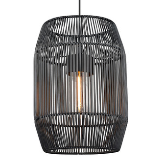 Golden Lighting Seabrooke 1-light Outdoor Pendant in Natural Black and Black Composite Wicker (36|6073-O1P NB-BCW)