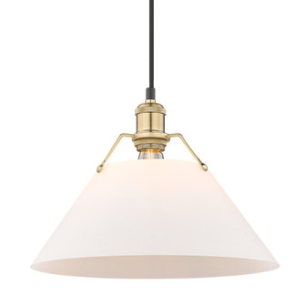 Yep by Golden Lighting Orwell 1-light 14in Pendant in Brushed Champagne Brass and Opal Glass (36|3306-L BCB-OP)
