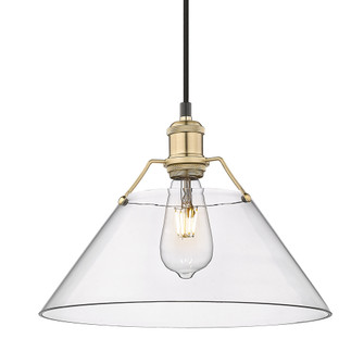 Yep by Golden Lighting Orwell 1-light 14in Pendant in Brushed Champagne Brass and Clear Glass (36|3306-L BCB-CLR)