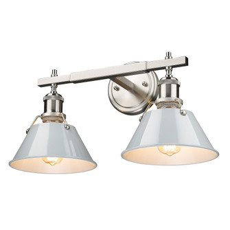 Yep by Golden Lighting Orwell 2-light Vanity in Pewter and Dusky Blue shade (36|3306-BA2 PW-DB)