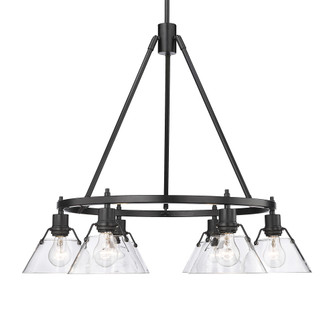 Yep by Golden Lighting Orwell 6-light Chandelier in Matte Black and Clear Glass (36|3306-6 BLK-CLR)