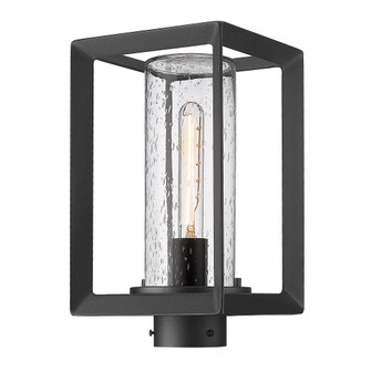 Golden Lighting Smyth 1-light Outdoor Post in Natural Black and Seeded Glass (36|2073-OPST NB-SD)