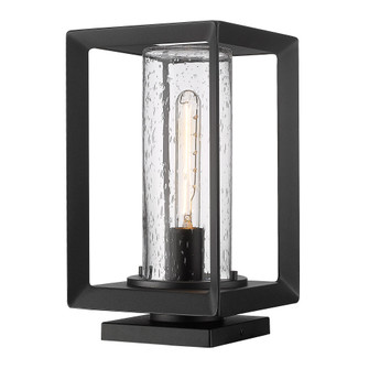 Golden Lighting Smyth 1-light Outdoor Pier Mount in Natural Black and Seeded Glass (36|2073-OPR NB-SD)