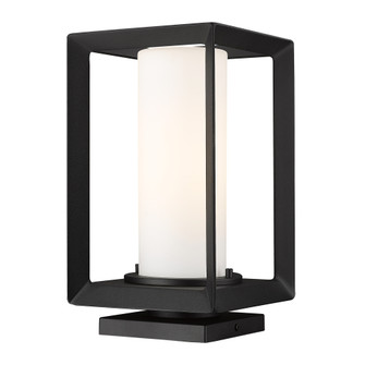 Golden Lighting Smyth 1-light Outdoor Pier Mount in Natural Black and Opal Glass (36|2073-OPR NB-OP)