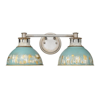 Kinsley 2 Light Bath Vanity in Aged Galvanized Steel with Antique Teal Shade (36|0865-BA2 AGV-TEAL)