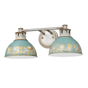 Golden Lighting Kinsley 2-light Vanity in Antique Teal shade (36|0865-BA2 AGV-TEAL)