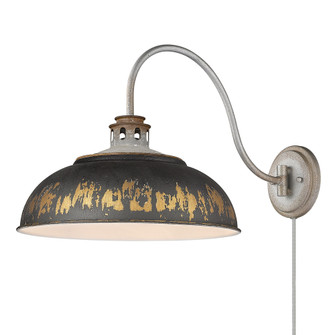Golden Lighting Kinsley 1-light Swing Arm Wall Lamp in Antique Black Iron shade (36|0865-A1W AGV-ABI)