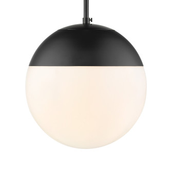 Golden Lighting Dixon 1-light 12in Pendant and Matte Black shade and Opal Glass (36|3218-L BLK-BLK)
