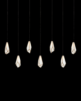 Glace White 7-Light Linear Multi-Drop Pendant (92|9000-1072)
