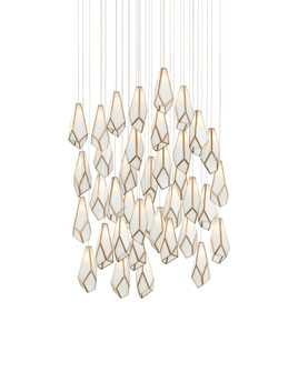 Glace White 36-Light Round Multi-Drop Pendant (92|9000-1039)