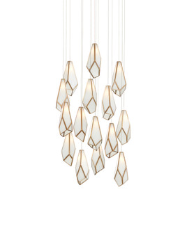 Glace White 15-Light Round Multi-Drop Pendant (92|9000-1036)