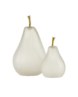 Glass White Pear Set of 2 (92|1200-0641)