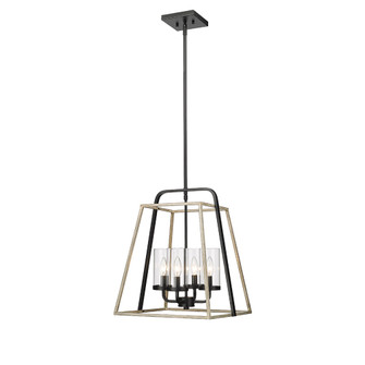 Bonnie 4-Light Pendant light Matte Black Grey Wood (670|3004-MB/GW)