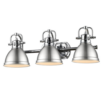 Yep by Golden Lighting Duncan 3-light Vanity in Chrome and Pewter shade (36|3602-BA3 CH-PW)