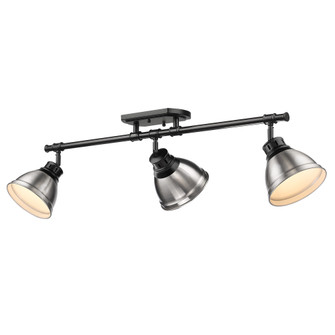 Yep by Golden Lighting Duncan 3-light Semi-Flush Mount in Matte Black and Pewter shade (36|3602-3SF BLK-PW)