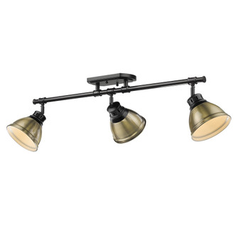 Yep by Golden Lighting Duncan 3-light Semi-Flush Mount in Matte Black and Aged Brass shade (36|3602-3SF BLK-AB)