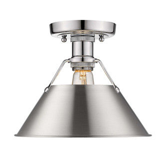 Yep by Golden Lighting Orwell 1-light Flush Mount in Chrome and Pewter shade (36|3306-FM CH-PW)