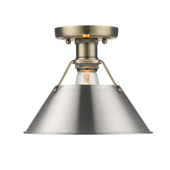Yep by Golden Lighting Orwell 1-light Flush Mount in Aged Brass and Pewter shade (36|3306-FM AB-PW)