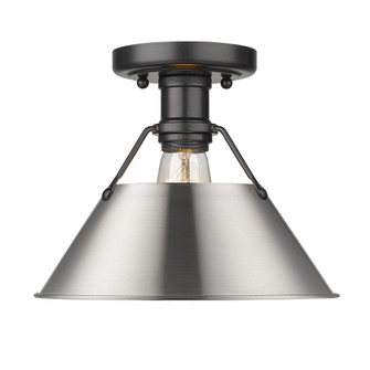 Yep by Golden Lighting Orwell 1-light Flush Mount in Matte Black and Pewter shade (36|3306-FM BLK-PW)