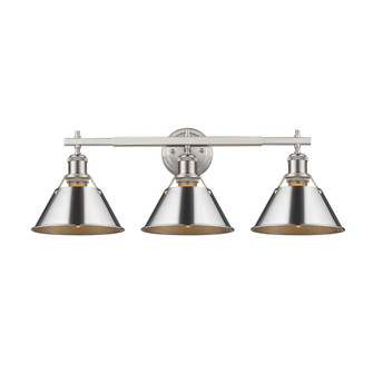 Yep by Golden Lighting Orwell 3-light Vanity in Pewter and Chrome shade (36|3306-BA3 PW-CH)