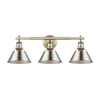 Yep by Golden Lighting Orwell 3-light Vanity in Aged Brass and Pewter shade (36|3306-BA3 AB-PW)