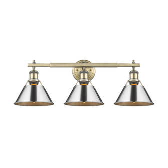 Yep by Golden Lighting Orwell 3-light Vanity in Aged Brass and Chrome shade (36|3306-BA3 AB-CH)