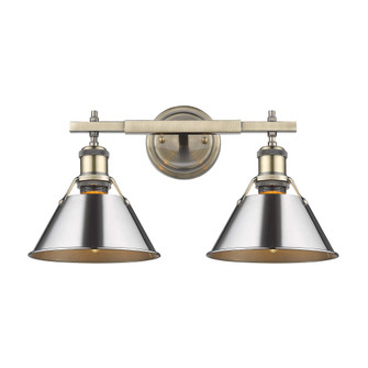 Yep by Golden Lighting Orwell 2-light Vanity in Aged Brass and Chrome shade (36|3306-BA2 AB-CH)