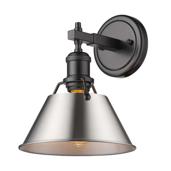 Yep by Golden Lighting Orwell 1-light Vanity in Matte Black and Pewter shade (36|3306-BA1 BLK-PW)
