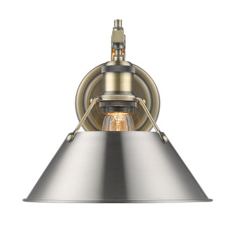 Orwell AB 1 Light Wall Sconce in Aged Brass with Pewter shade (36|3306-1W AB-PW)