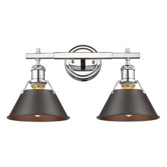 Yep by Golden Lighting Orwell 2-light Vanity in Chrome and Rubbed Bronze shade (36|3306-BA2 CH-RBZ)