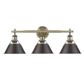 Orwell AB 3 Light Bath Vanity in Aged Brass with Rubbed Bronze shades (36|3306-BA3 AB-RBZ)