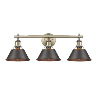 Yep by Golden Lighting Orwell 3-light Vanity in Aged Brass and Rubbed Bronze shade (36|3306-BA3 AB-RBZ)