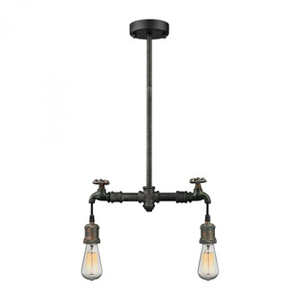 Jonas 2-Light Chandelier in Multi-Tone Weathered with Faucet Motif (91|14286/2)