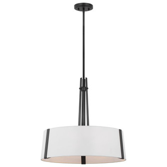 Flynn; 3 Light Pendant; Medium Base; 60 Watt; Black Finish; White Textile Shade (81|60/7678)