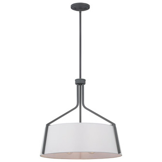 Livingston; 4 Light Pendant; Medium Base; 60 Watt; Putty Gray Finish; White Linen Fabric Shade (81|60/7668)