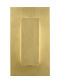 Aspen Contemporary dimmable LED 8 Outdoor Wall Sconce Light outdoor in a Natural Brass/Gold Colored (7355|700OWASP9308DNBUNVSLFSP)