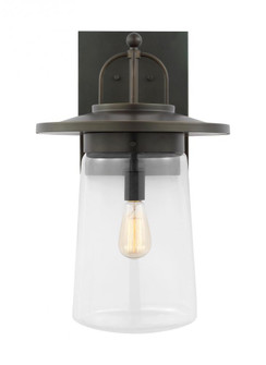 Tybee casual 1-light LED outdoor exterior extra large wall lantern sconce in antique bronze finish w (38|8808901EN7-71)