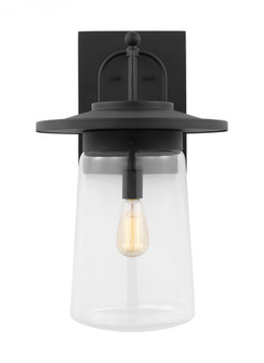Tybee casual 1-light LED outdoor exterior extra large wall lantern sconce in black Finish (38|8808901EN7-12)