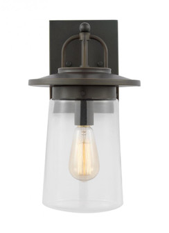 Tybee casual 1-light LED outdoor exterior medium wall lantern sconce in antique bronze Finish (38|8608901EN7-71)