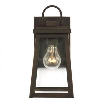 Founders modern 1-light outdoor exterior small wall lantern sconce in antique bronze finish with cle (7725|8548401-71)