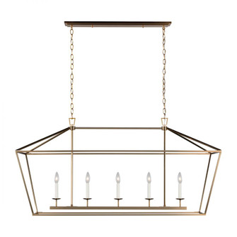 Dianna transitional 5-light indoor dimmable linear ceiling chandelier pendant light in satin brass g (7725|6692605-848)