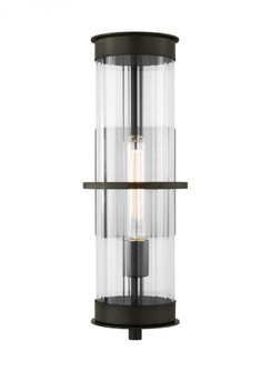 Alcona transitional 1-light LED outdoor exterior large wall lantern in antique bronze finish with cl (7725|8726701EN7-71)