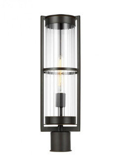 Alcona transitional 1-light LED outdoor exterior post lantern in antique bronze finish with clear fl (7725|8226701EN7-71)