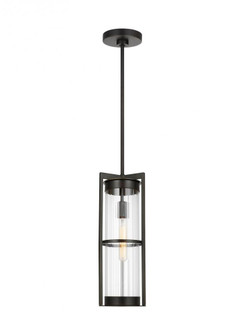 Alcona transitional 1-light LED outdoor exterior pendant lantern in antique bronze finish with clear (7725|6226701EN7-71)