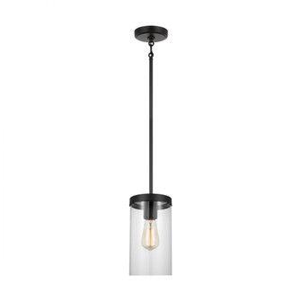 Zire dimmable indoor 1-light pendant in a midnight black finish with clear glass shade (7725|6590301-112)