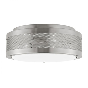 Vander transitional 3-light LED indoor/outdoor dimmable medium ceiling flush mount in brushed nickel (7725|7532003EN-962)