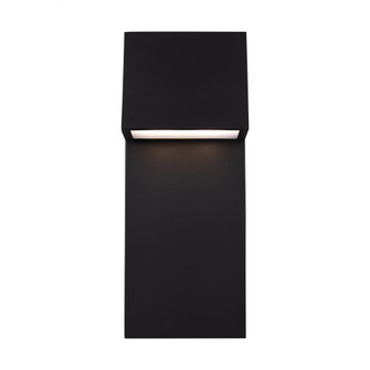 Rocha modern 2-light LED outdoor extra-large wall lantern in black finish with satin-etched glass pa (7725|8863393S-12)