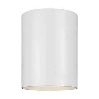 Outdoor Cylinders transitional 1-light LED outdoor exterior ceiling flush mount in white finish (7725|7813801EN3-15)