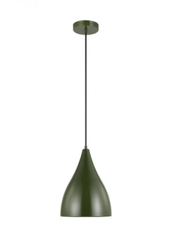 Oden modern mid-century 1-light LED indoor dimmable small pendant in olive finish with olive finish (7725|6545301EN3-145)