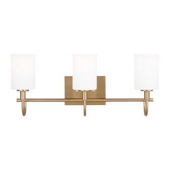 Oak Moore traditional 3-light LED indoor dimmable bath vanity wall sconce in satin brass gold finish (7725|4457103EN3-848)